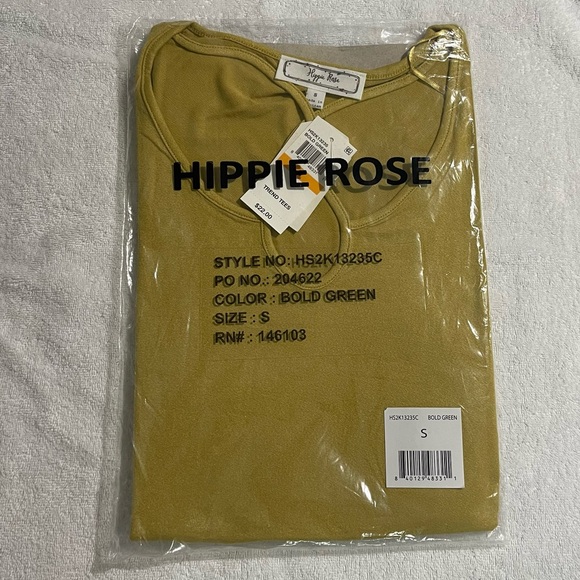 Hippie Rose Juniors' Criss-Cross T-Shirt - Bold Green, Size S, NWT - Picture 2 of 5